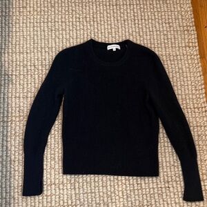 White + Warren Classic Navy cashmere Women's Sweater